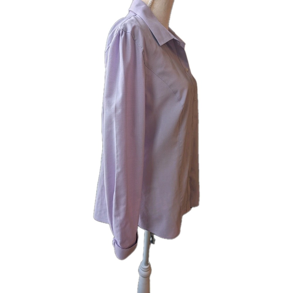 Cutter And Buck Women's Shirt Size XL Button Up Lavender Corvette Museum Logos - Picture 6 of 7